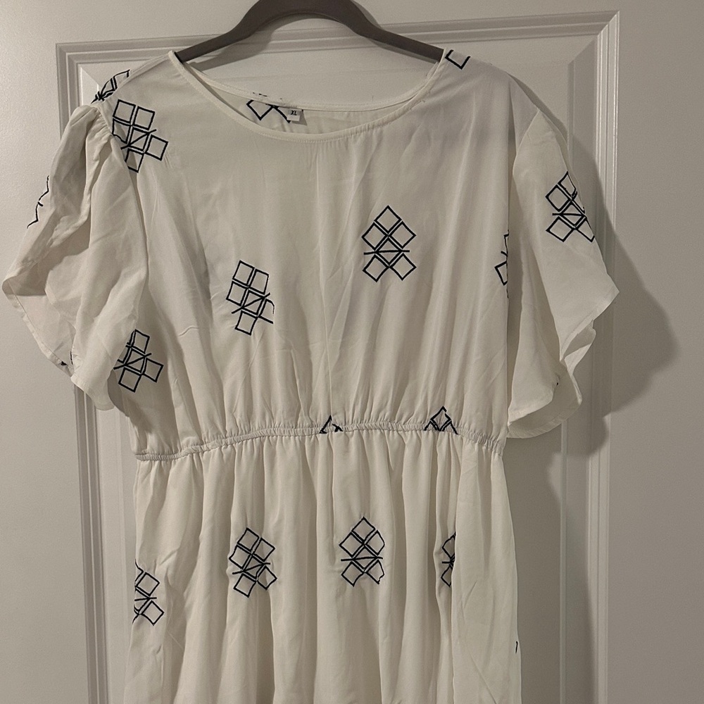 Petallush White and Black Maxi Dress